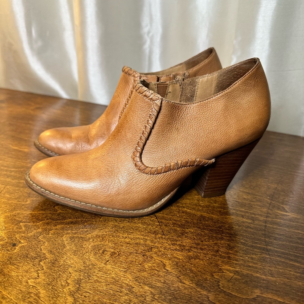 Jack Rogers Kyle‎ Women’s Distressed Leather Oak Brown Ankle Boots 7.5 M